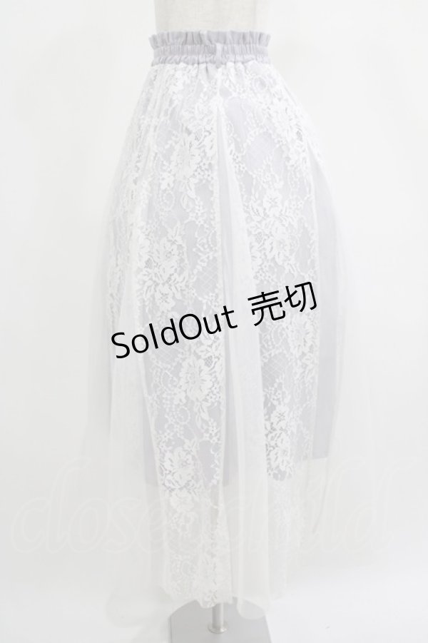 画像2: axes femme / レース×チュールスカート M ブルーグレー H-25-07-21-022-AX-SK-NS-ZH (2)