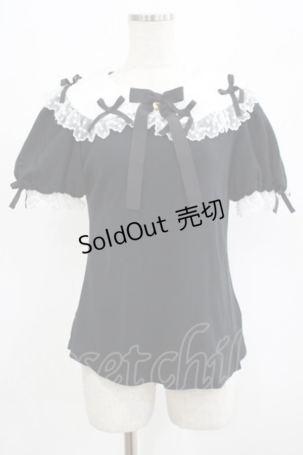 画像1: Angelic Pretty / Frill Doll半袖カットソー Free ブラック H-25-07-22-026-AP-TO-NS-ZH (1)