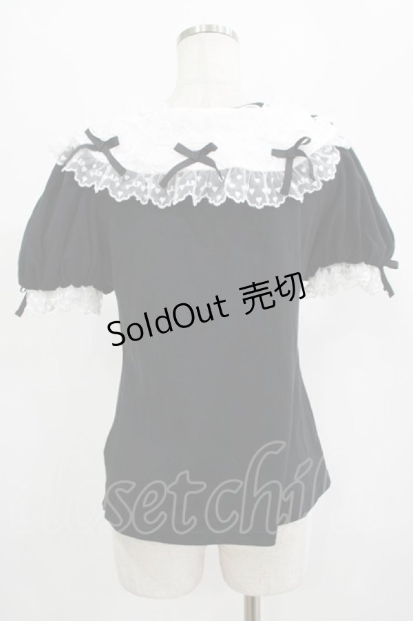 画像3: Angelic Pretty / Frill Doll半袖カットソー Free ブラック H-25-07-22-026-AP-TO-NS-ZH (3)