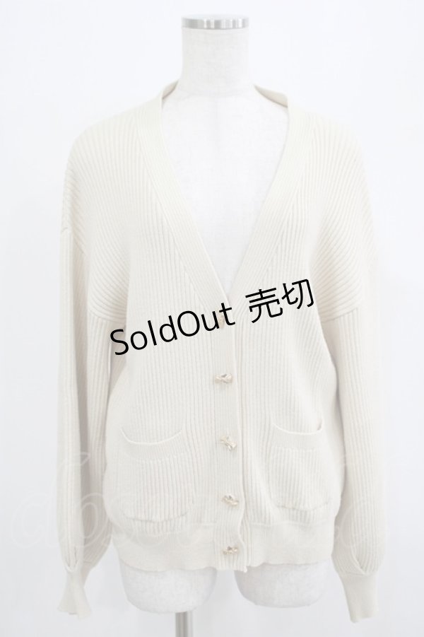 画像1: Fi.n.t / リボン釦ミドル丈ニットカーディガン Free IVORY H-25-07-22-028-CA-TO-NS-ZH (1)