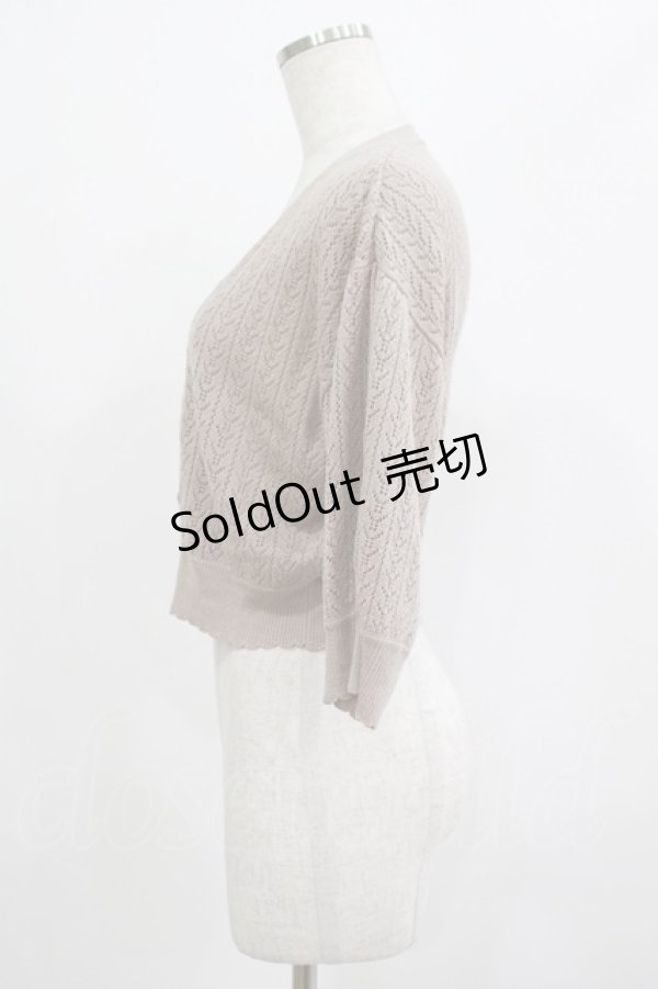 画像2: F&A / 押し花釦透かし編み5分袖カーディガン Free PINK BEIGE H-25-07-22-031-LO-TO-NS-ZH (2)