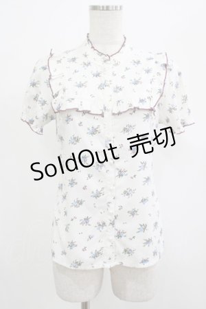 画像: Blue rouge / ヨークフリルブラウス Free オフ H-25-07-22-033-CA-BL-NS-ZH
