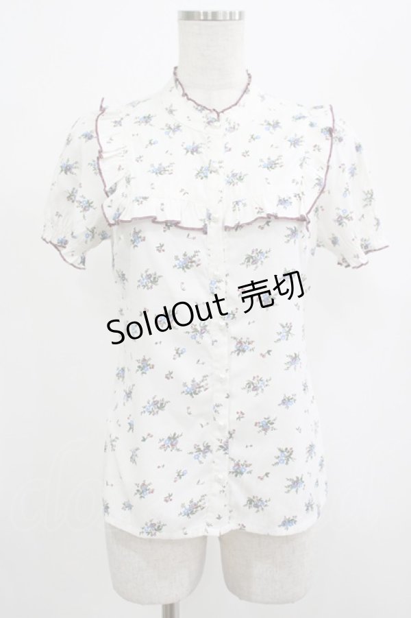 画像1: Blue rouge / ヨークフリルブラウス Free オフ H-25-07-22-033-CA-BL-NS-ZH (1)