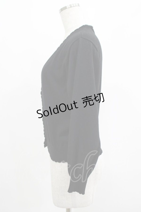 画像2: F&A / シアーフラワー釦UVカットニットカーディガン Free BLACK H-25-07-22-039-LO-TO-NS-ZH (2)