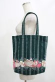 画像1: ALICE and the PIRATES / ヴィクトリアンカード柄トートBag  グリーン H-25-07-22-045-PA-BG-NS-ZH (1)