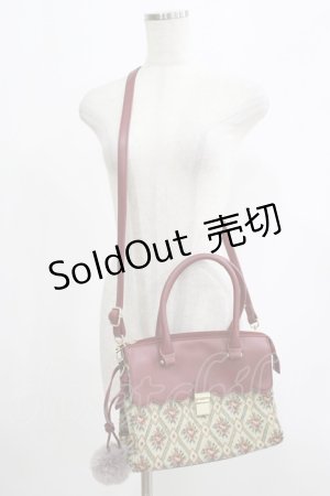 画像: axes femme / ショルダー付きゴブランバッグ  ワイン H-25-07-22-046-AX-BG-NS-ZH