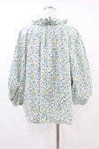 画像2: Jane Marple Dans Le Salon / Lawn Liberty Bubble Sleeve Blouse  オフ×ブルー H-25-07-22-1039-JM-BL-KB-ZH (2)