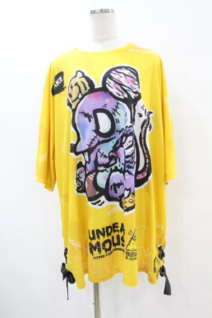 画像: HYPER CORE / UNDEAD MOUSE BIG Tシャツ  イエロー H-25-07-22-1045-PU-TO-KB-ZH
