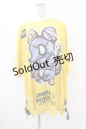 画像: HYPER CORE / UNDEAD MOUSE BIG Tシャツ  イエロー H-25-07-22-1045-PU-TO-KB-ZH