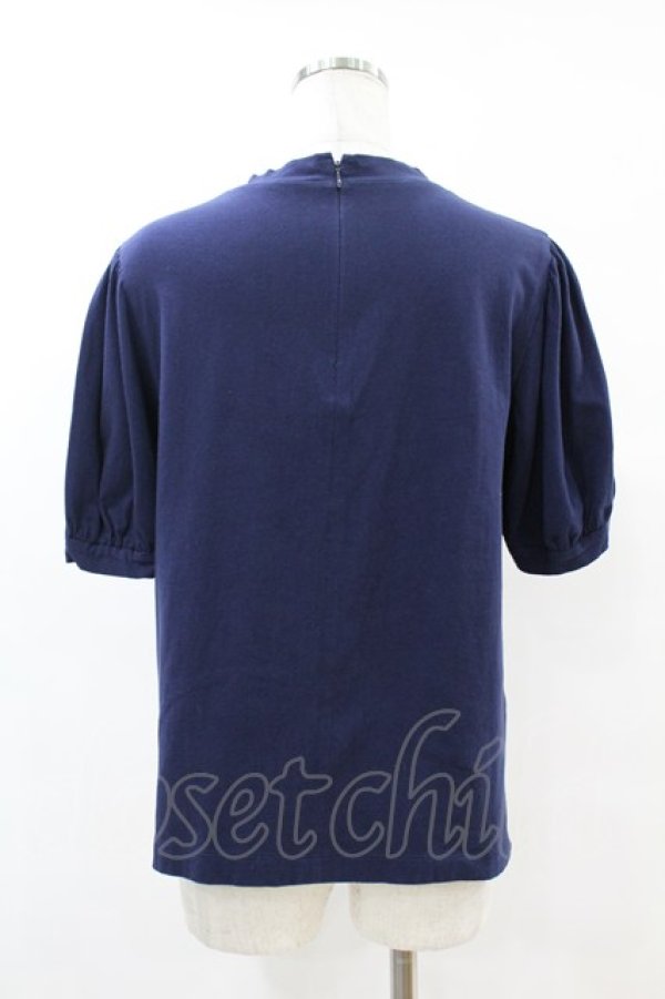 画像2: Jane Marple / Tulle Frill Puffy Sleeve Pullover  ネイビー H-25-07-22-1050-JM-TO-KB-ZH (2)