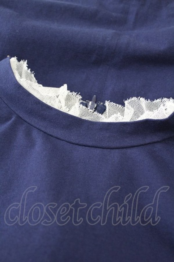画像3: Jane Marple / Tulle Frill Puffy Sleeve Pullover  ネイビー H-25-07-22-1050-JM-TO-KB-ZH (3)
