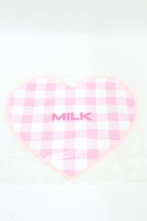 画像: MILK / Heartギンガムタオル  ピンク H-25-07-22-1008-ML-ZA-KB-ZH