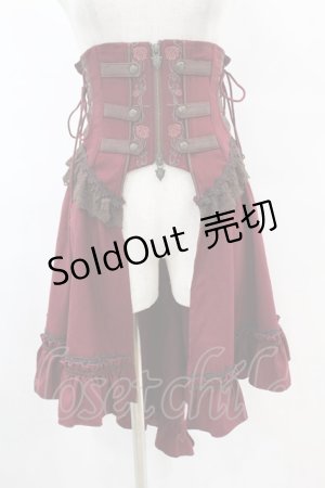画像: Ozz oneste / 薔薇刺繍オーバーコルセット  ボルドー H-25-07-22-1011-OO-ZA-KB-ZH