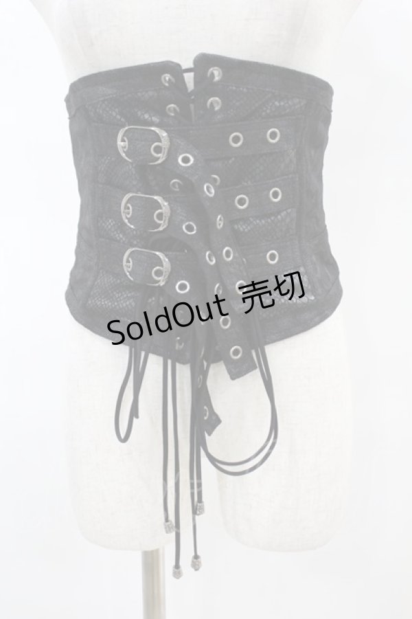 画像1: Qutie Frash / 3連ベルトコルセット  黒 H-25-11-16-003-QU-ZA-KB-ZH (1)