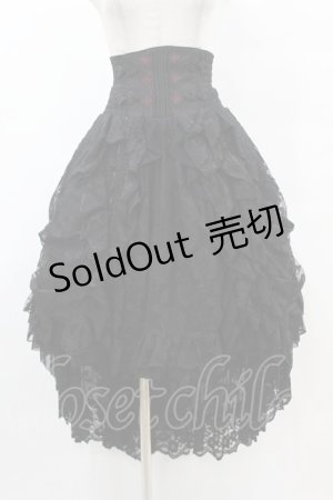 画像: Ozz oneste / チャイナレースフィッシュテールスカート  黒×赤 H-25-07-22-1026-OO-SK-KB-ZH