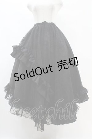 画像: Qutie Frash / 蜘蛛メッシュロングスカート  ブラック H-25-07-22-1027-QU-SK-KB-ZH