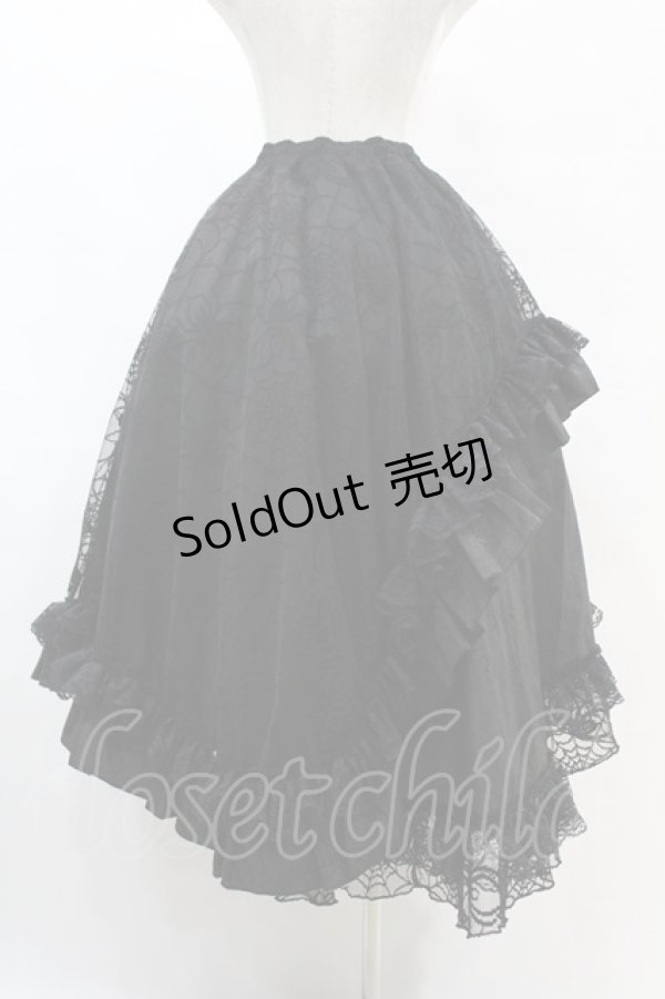 画像2: Qutie Frash / 蜘蛛メッシュロングスカート  ブラック H-25-07-22-1027-QU-SK-KB-ZH (2)