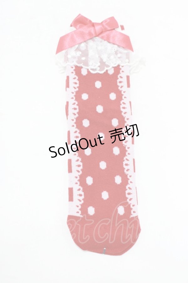 画像1: Angelic Pretty / Sweet Dotクルー丈ソックス  レッド H-25-07-22-061-AP-ZA-NS-ZH (1)