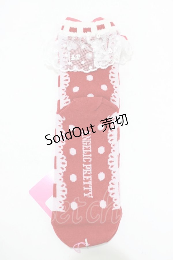 画像2: Angelic Pretty / Sweet Dotクルー丈ソックス  レッド H-25-07-22-061-AP-ZA-NS-ZH (2)