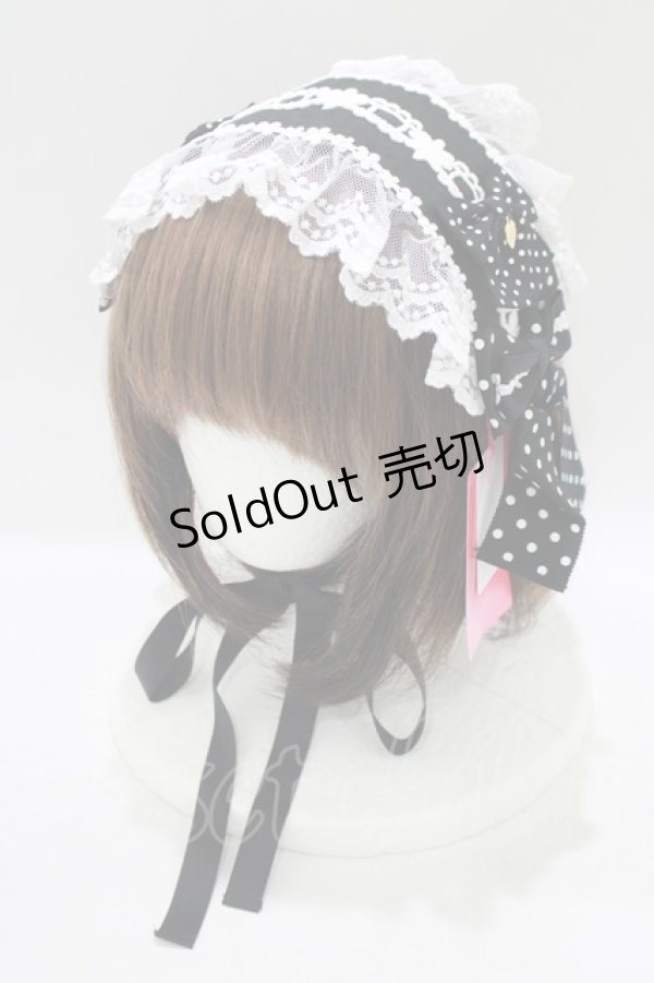画像1: Angelic Pretty / Sweet Dotリボンヘッドドレス  ブラック H-25-07-22-075-AP-AC-NS-ZH (1)