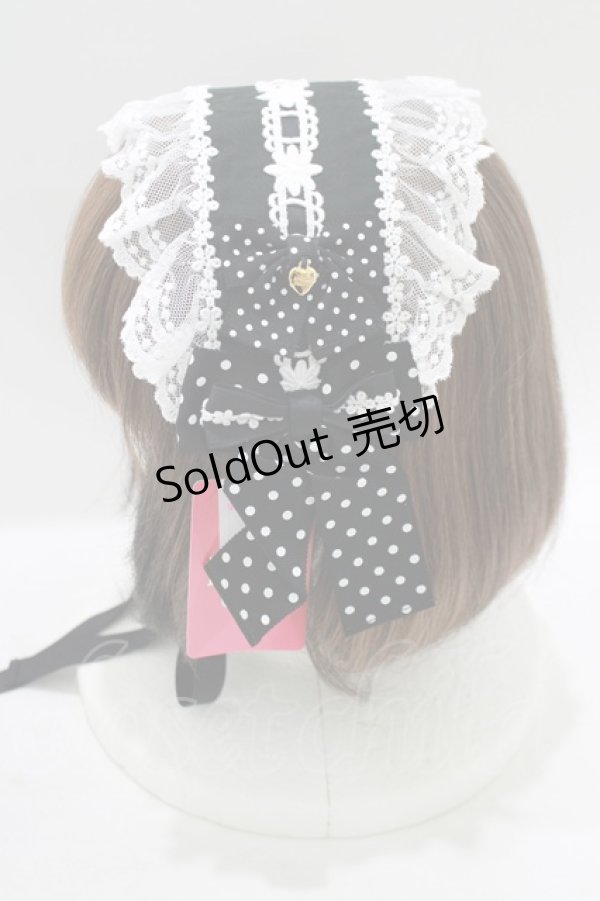 画像2: Angelic Pretty / Sweet Dotリボンヘッドドレス  ブラック H-25-07-22-075-AP-AC-NS-ZH (2)