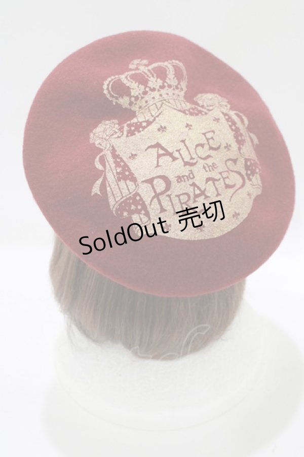 画像1: ALICE and the PIRATES / A/Pクラウンプリントベレー  ボルドー H-25-07-22-081-PA-AC-NS-ZH (1)