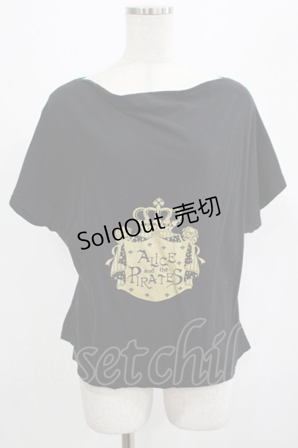 画像1: ALICE and the PIRATES / A/PクラウンプリントドルマンTシャツ Free ブラック H-25-07-22-020-PA-TS-NS-ZH (1)