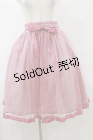 画像: F&A / グログランリボン使いチュールスカート Free PINK H-25-07-23-062-LO-SK-NS-ZH