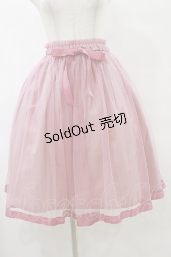 画像1: F&A / グログランリボン使いチュールスカート Free PINK H-25-07-23-062-LO-SK-NS-ZH (1)