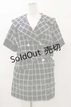 画像: axes femme POETIQUE / 2wayビッグ襟半袖ジャケット M ブラック H-25-07-23-067-AX-JA-NS-ZH
