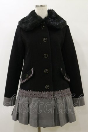 画像: axes femme / プリーツデザインコート M ブラック H-25-07-23-071-AX-CO-NS-ZT-C001