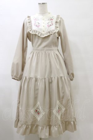 画像: axes femme POETIQUE / ブロッキングベリー刺繍ワンピース M ベージュ H-25-07-23-075-AX-OP-NS-ZH