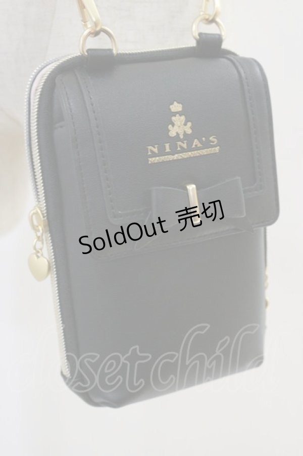 画像2: m petit by misako / NINA′Sスマホショルダーバッグ  ブラック H-25-07-23-022-LO-BG-NS-ZH (2)