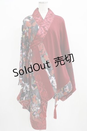 画像: Qutie Frash / アシメ着物カーデ  赤 H-25-07-24-030-QU-TO-KB-ZH