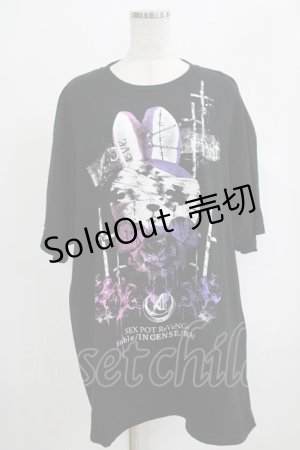 画像: SEX POT ReVeNGe / Ghost Bunny BIGカットソー  黒 H-25-07-24-037-SP-TO-KB-ZH