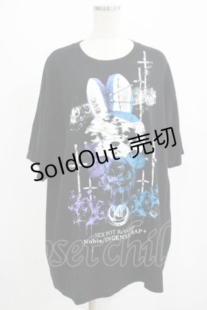 画像: SEX POT ReVeNGe / Ghost Bunny BIGカットソー  黒 H-25-07-24-038-SP-TO-KB-ZH