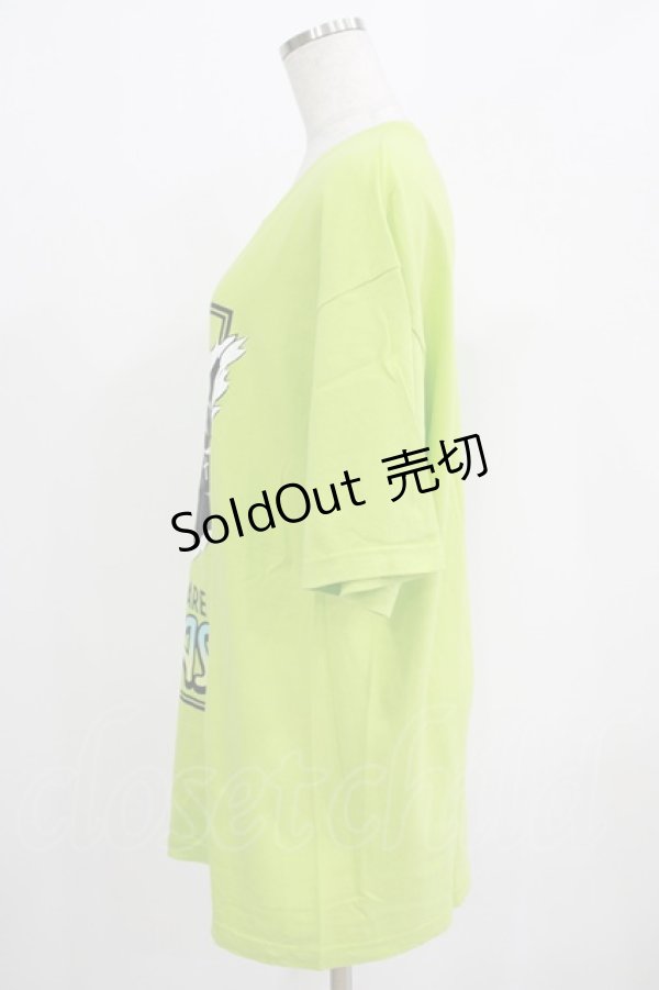 画像2: LISTEN FLAVOR / アサシンキャットビッグTシャツ  ライム H-25-07-24-040-PU-TO-KB-ZT490 (2)