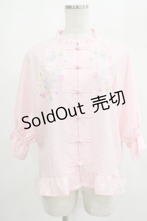 画像: Candy Stripper / FLOWER PEPE CHINA BLOUSE  ピンク H-25-07-24-048-PU-BL-KB-ZH