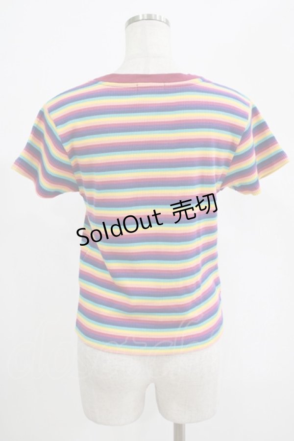 画像3: Candy Stripper / MULTI BORDER MINI CARDIGAN   H-25-07-24-054-PU-TO-KB-ZH (3)