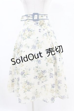 画像: an another angelus / アートタッチ花柄セミフレアースカート Free IVORY H-25-07-24-1040-CA-SK-NS-ZH