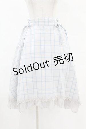画像: axes femme / マドラスチェック裾切替スカート M サックス H-25-07-24-1043-AX-SK-NS-ZH
