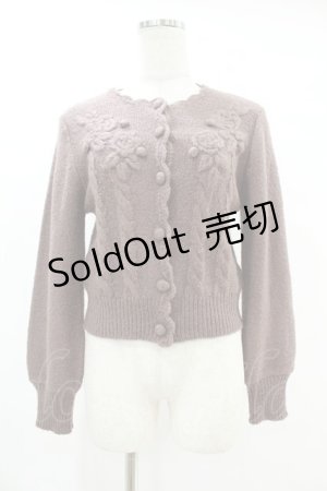 画像: an another angelus / ローズ刺繍ケーブルニットカーディガン Free MOCHABROWN H-25-07-24-1051-CA-TO-NS-ZT0726H