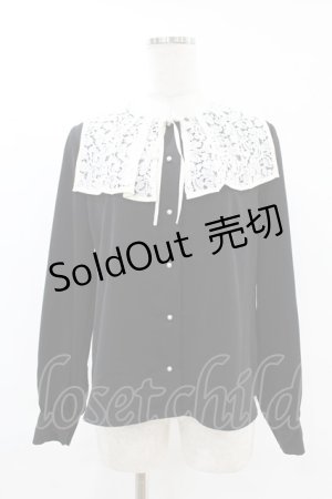 画像: an another angelus / ビッグレース衿バイカラーブラウス Free BLACK H-25-07-24-1053-CA-BL-NS-ZH