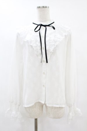 画像: axes femme / レース×シフォンフリルブラウス Free オフ H-25-07-24-1057-AX-TO-NS-ZH