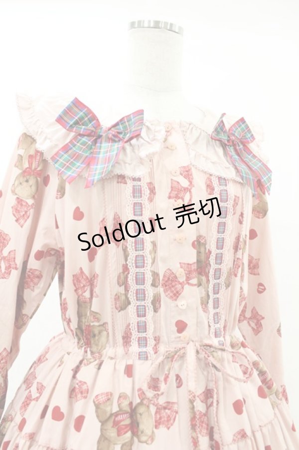 画像4: PINK HOUSE / PINK HOUSE×misako＆einkoラブリボンベアプリントミディワンピース Free ピンク H-25-07-24-1013-LO-OP-NS-ZH (4)
