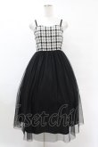 画像1: an another angelus / チェックコンビチュールキャミワンピース Free BLACK H-25-07-24-1018-CA-OP-NS-ZH (1)
