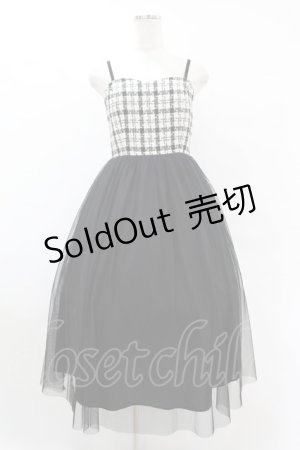 画像: an another angelus / チェックコンビチュールキャミワンピース Free BLACK H-25-07-24-1018-CA-OP-NS-ZH