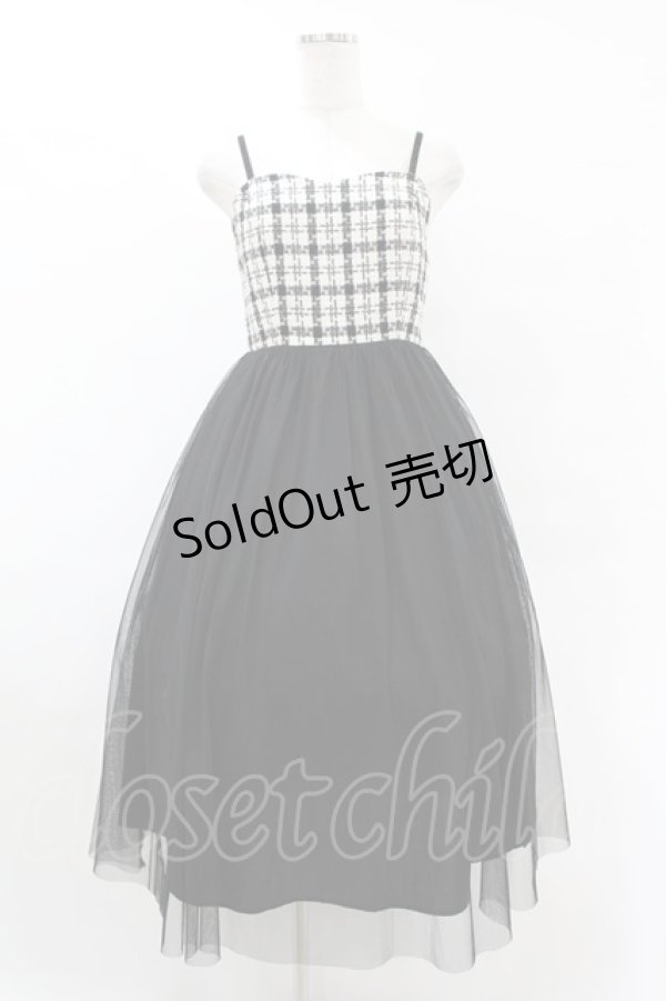 画像1: an another angelus / チェックコンビチュールキャミワンピース Free BLACK H-25-07-24-1018-CA-OP-NS-ZH (1)