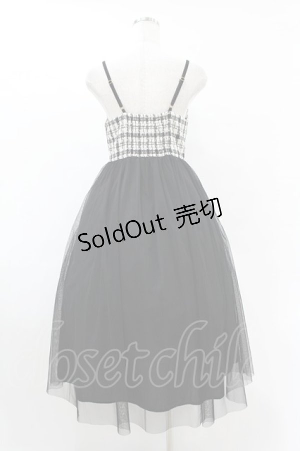 画像2: an another angelus / チェックコンビチュールキャミワンピース Free BLACK H-25-07-24-1018-CA-OP-NS-ZH (2)