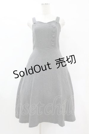 画像: an another angelus / サイド釦ヘリンボーンフレアージャンパースカート Free GRAY H-25-07-24-1019-CA-OP-NS-ZH